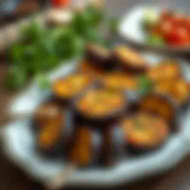 Variety of air-fried eggplant dishes on a plate