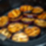 Roasted eggplant slices in an air fryer