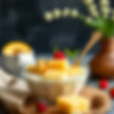 Exquisite Presentation of Semolina Halva A beautifully presented bowl of milk semolina halva