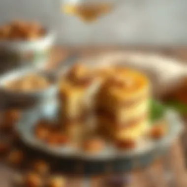 Traditional Semolina Dessert Traditional Turkish semolina dessert garnished with nuts