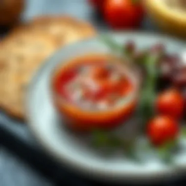 A close-up view of Baydoner İskender sauce with herbs