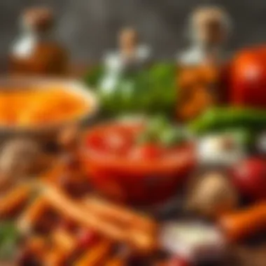 Ingredients of Baydoner İskender Sauce An array of ingredients used in Baydoner İskender sauce