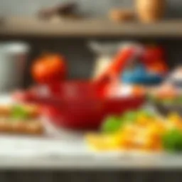 Elegant ceramic frying pan showcasing vibrant colors