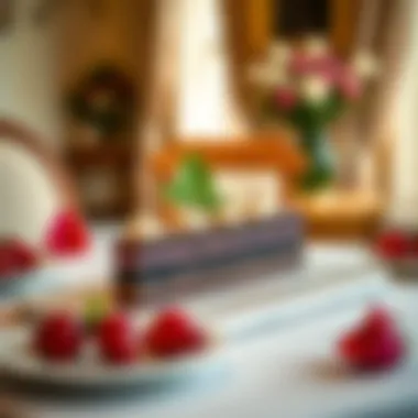 Elegant Velvet Dessert Presentation Elegant presentation of the velvet dessert on a dining table