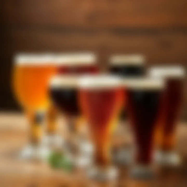 Different types of beer in glasses, highlighting variety