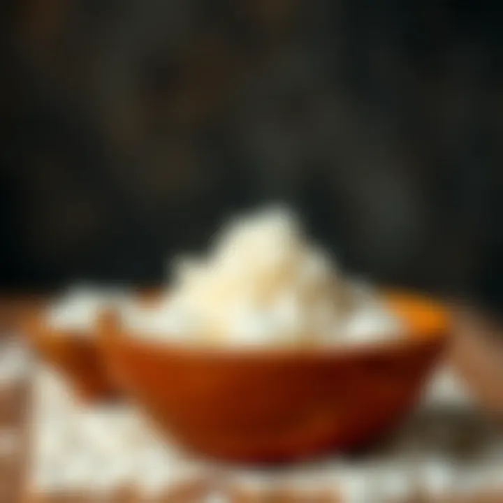 Natural coconut sugar in a wooden bowl