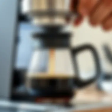 Close-up of coffee brewing in an electric cezve