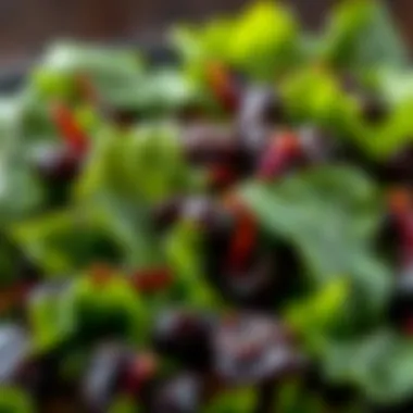 A close-up of leafy greens showcasing their rich iron content