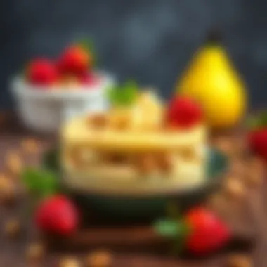 A Gourmet Dessert Featuring Pistachio Butter A delectable dessert made with pistachio butter and fruits.