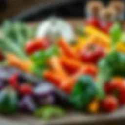 Fresh vegetables prepared for a diabetes-friendly meal