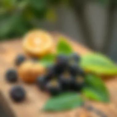 Fresh Mulberries on Wooden Table Fresh mulberries on a wooden table, highlighting the source of the molasses