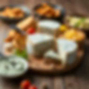 An array of dishes featuring Ekici blue mold cheese in various culinary settings