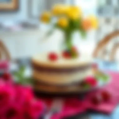 Elegant Cake Presentation Elegant presentation of cake on a dining table