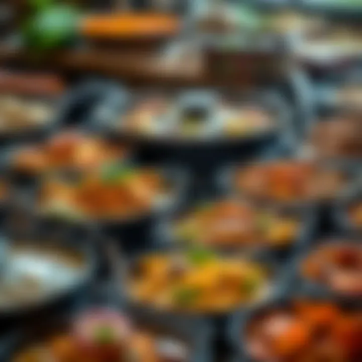 A vibrant display of various dishes prepared using frying pots, emphasizing their culinary potential.