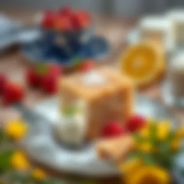 Gourmet Semolina Halva Presentation Delicious semolina halva served on a decorative plate