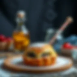 A traditional İzmir Bombası showcasing its flaky pastry and rich filling