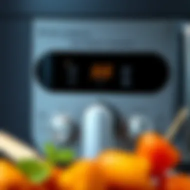 Close-up of the air fryer controls for easy operation