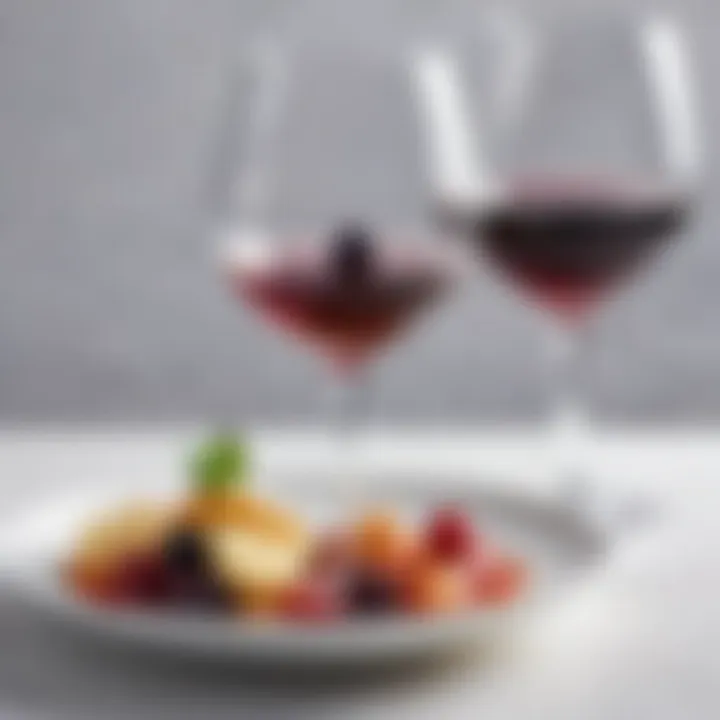 A close-up of a glass of wine paired with a carefully selected dish.