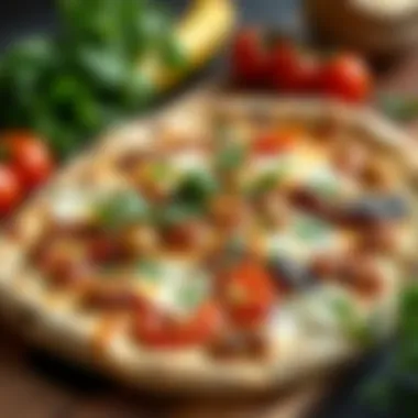 Lahmacun Accompanied by Fresh Ingredients Lahmacun served with fresh herbs and vegetables