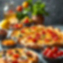 Artful arrangement of seasonal pide varieties showcasing vibrant ingredients