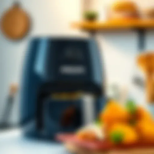 A sleek Philips air fryer showcasing its modern design