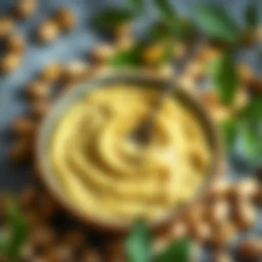 Pistachio Butter Surrounded by Nature's Delights A bowl of pistachio butter with fresh pistachios scattered around.