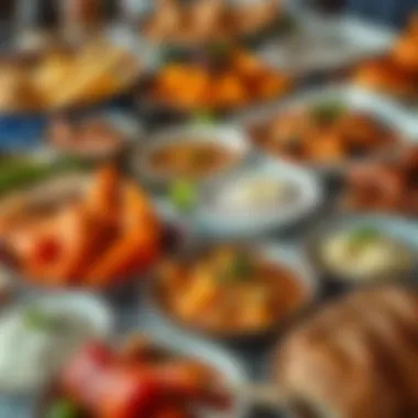 An array of traditional dishes symbolizing the culinary richness of the holiday