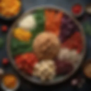 Traditional Ingredients A vibrant display of traditional ingredients used in the menu