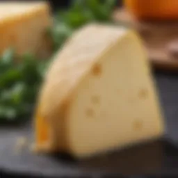 A close-up view of Tulum cheese showcasing its unique texture and color.