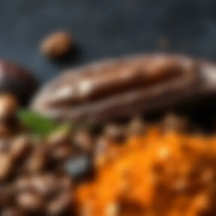 Close-up of cocoa beans and Turkish spices representing local sourcing