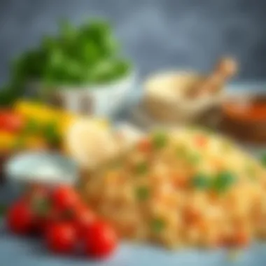 Fresh Ingredients for Flavorful Pilaf Ingredients laid out for a rice pilaf