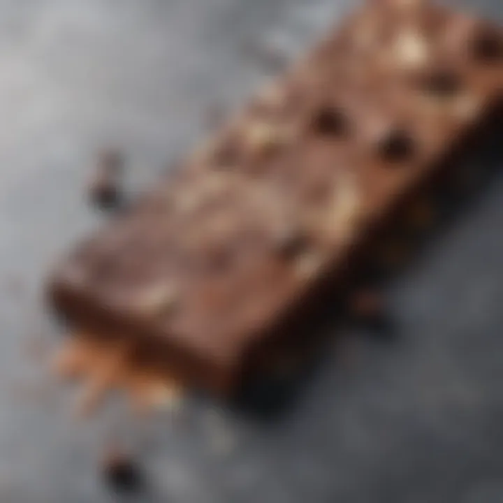 A close-up of a handcrafted chocolate bar with hints of vanilla beans