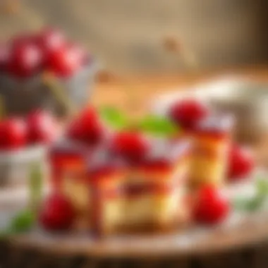Artistic Presentation of Cherry Popcake Artistic presentation of cherry popcake with garnishes