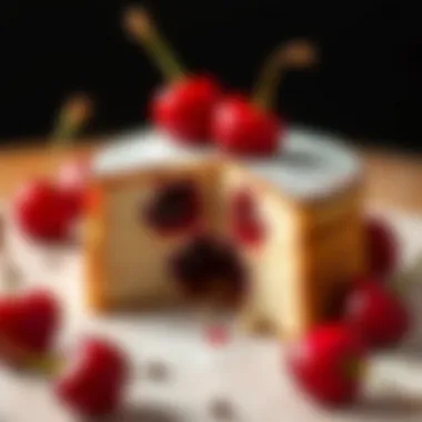 Sliced Cherry Popcake Sliced cherry popcake showcasing its rich texture