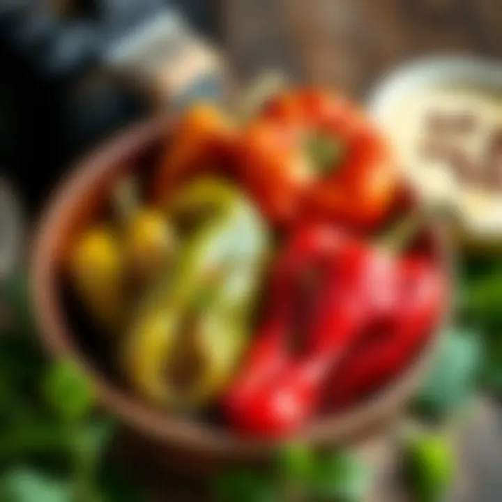 Deliciously fried bell peppers in a bowl