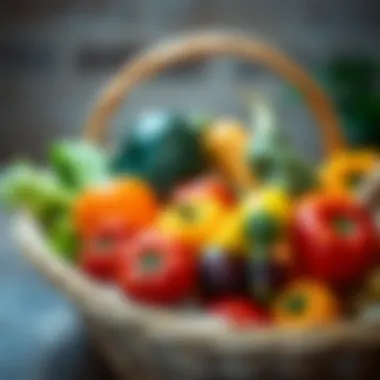 An assortment of summer produce in a basket